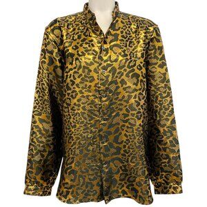 Dundas Gold Black Animal Print Blouse